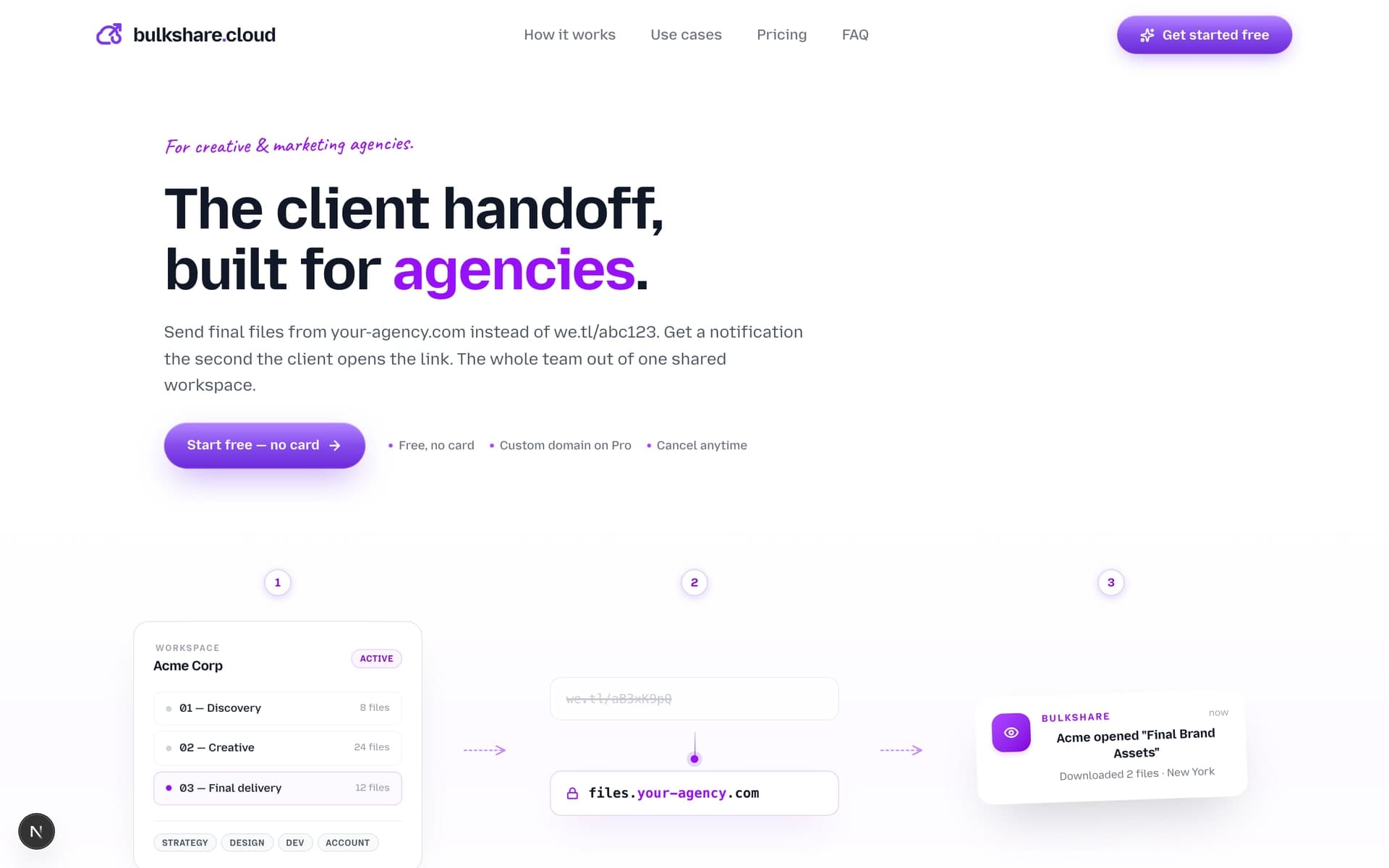 BulkShare for agencies — landing page